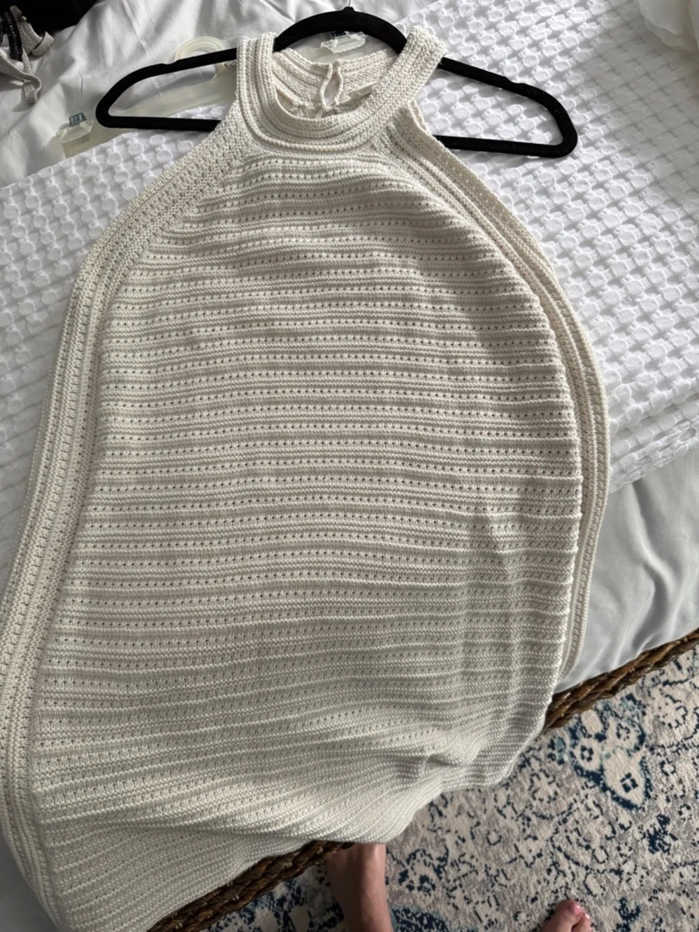 GAP Cream Crochet Halter A-Line Mini Dress - Picture 4 of 4